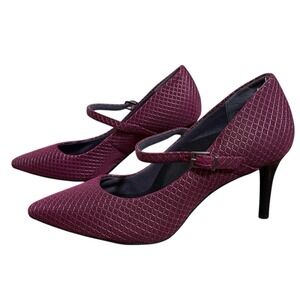 Betabrand Mile Marker Mary Jane Heels Womens‎ 9.5 Pink Textured Fabric Cushioned